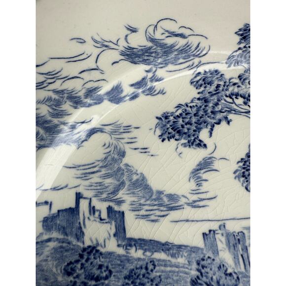 Vintage Wedgwood Dinner Plates Set of 4 Blue Transferware "Countryside" Pattern - Picture 8 of 9